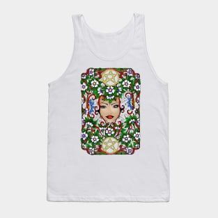 Lovely Green Lady Pentagram Protection Tank Top